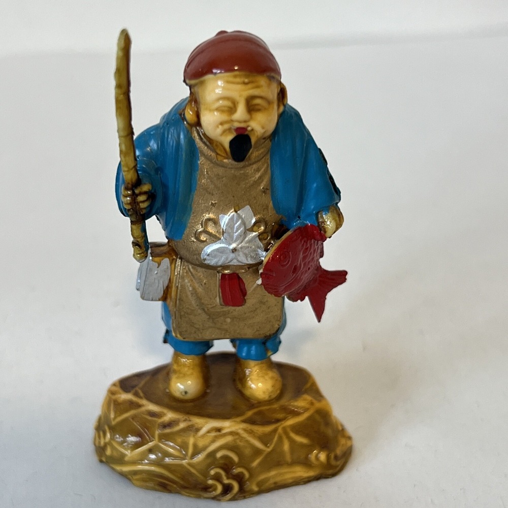 Vintage Japanese Painted Small Celluloid Figures 7 Gods of Good Fortune - Picture 12 of 16
